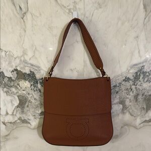 Salvatore Ferragamo Brown Leather Shoulder Bag